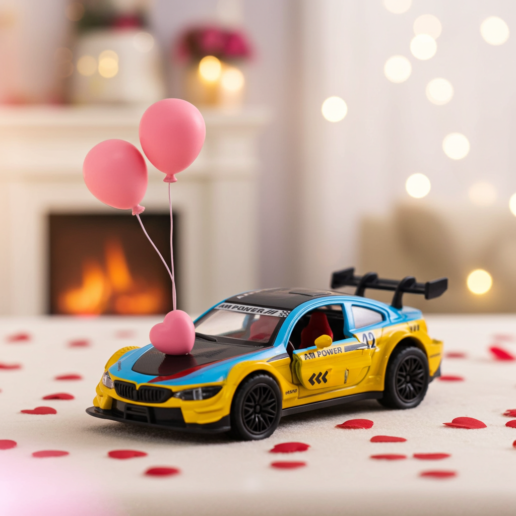 BMW M4 Sports Car Yellow and blue 1:36 Scale