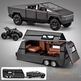 Tesla Cybertruck Trailer Camper 1:32 Diecast Scale model BLACK