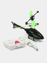 Flying Helicopter with Hand Gravity Sensor, Remote Control Helicopter Toy, Charging Helicopter with 3D Light & Safety Sensor GREEN