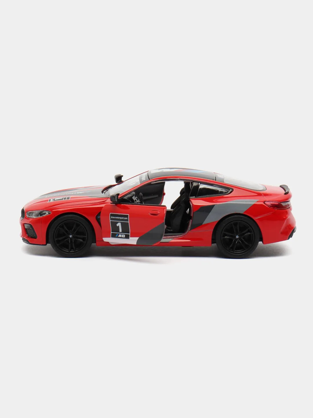 KiNSMART BMW M8 Competition Coupé Rouge Échelle 1:38 - Voiture Miniature Métal Avec Portes Ouvrantes